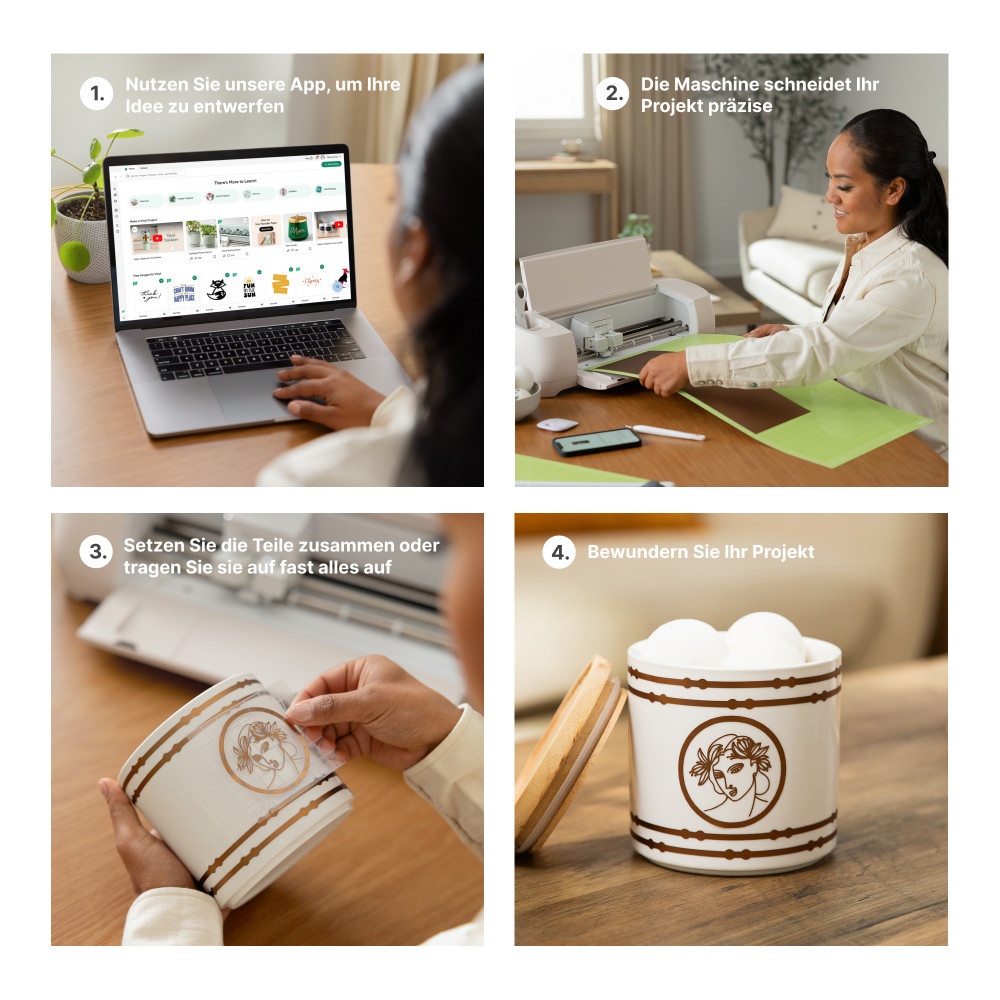 Cricut 2011287 Explore 4 Schneideplotter - Muschelweiß inkl. Essentials Bundle